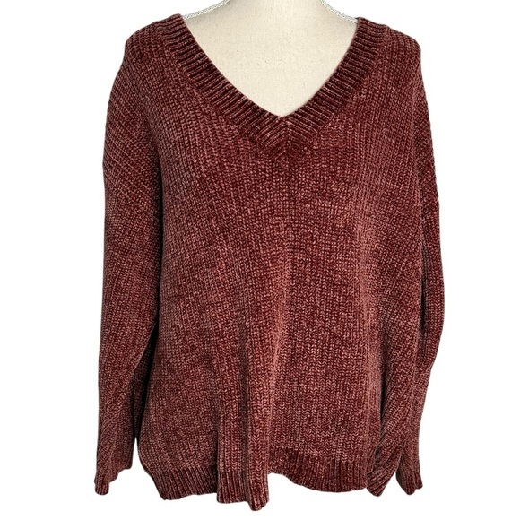 Rag Poets‎ Chenille V-Neck Sweater Large - Picture 1 of 5